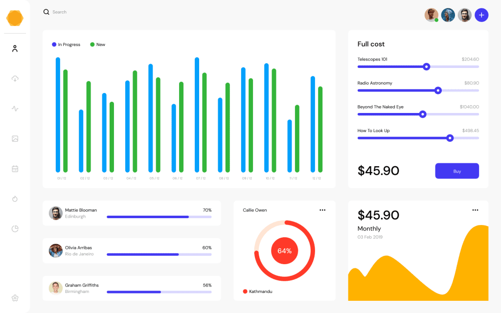 a graphic of an analytics dashboard